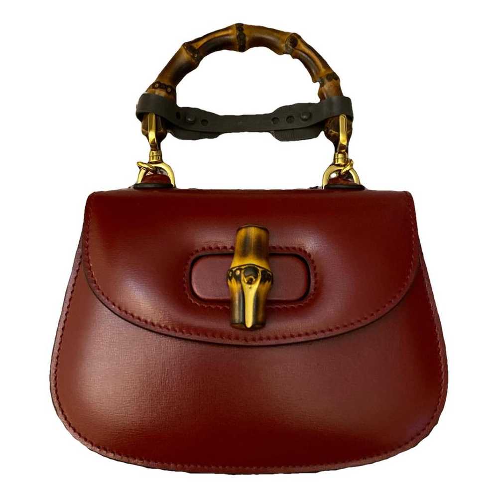 Gucci Convertible Bamboo Top Handle leather handb… - image 1