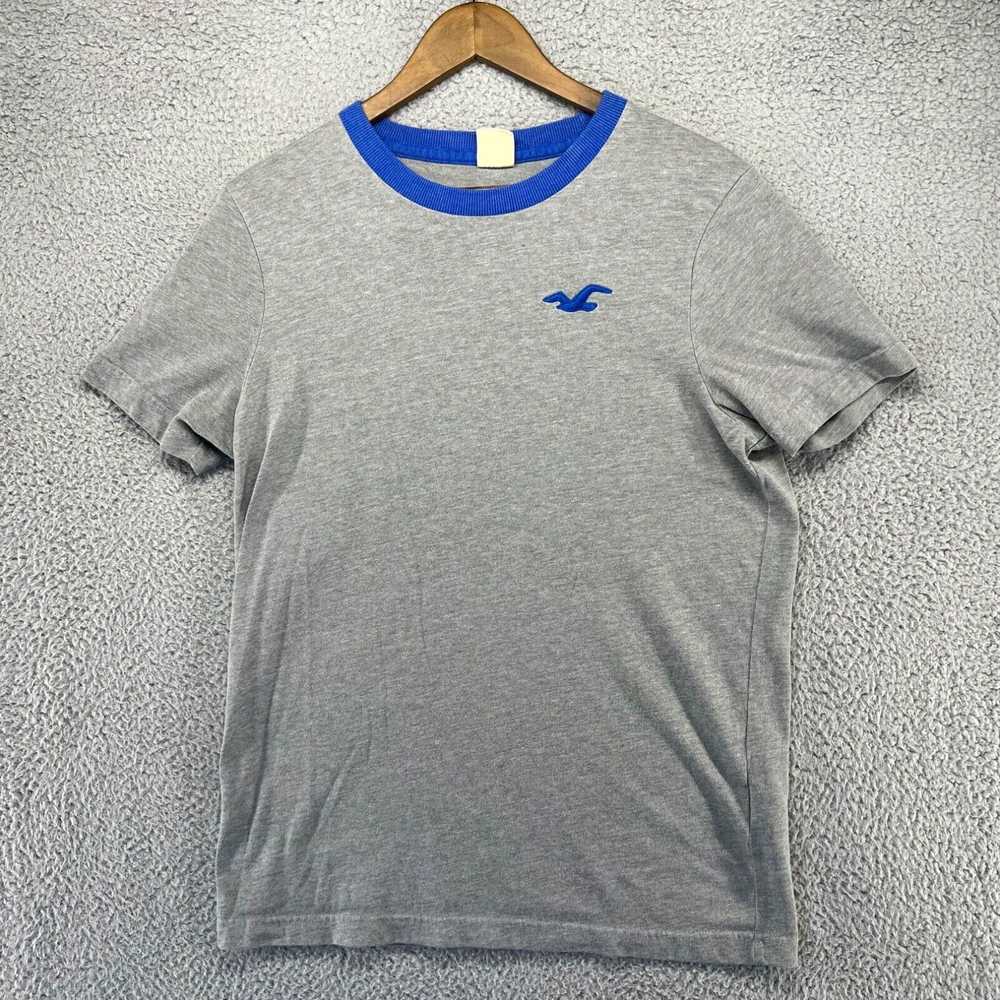 Vintage Hollister Shirt Mens medium Gray Blue Cre… - image 1