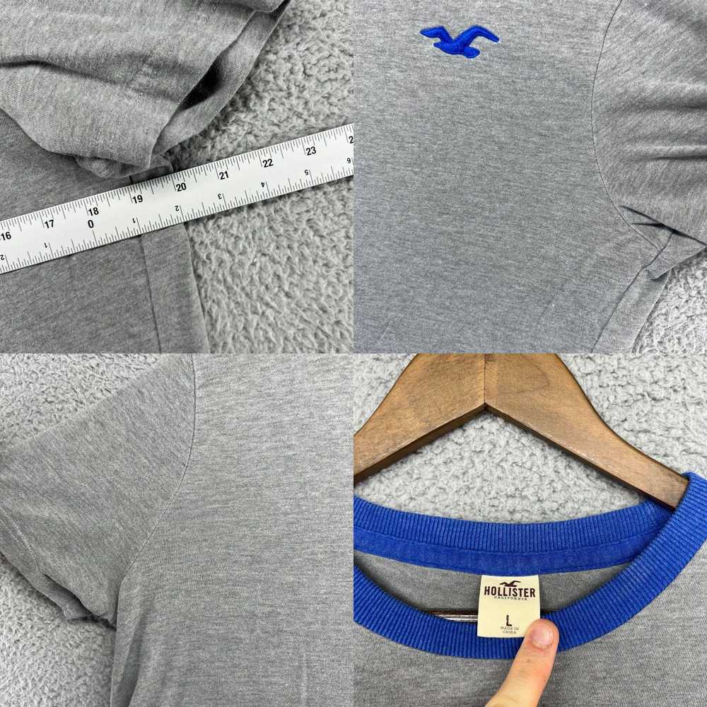 Vintage Hollister Shirt Mens medium Gray Blue Cre… - image 4