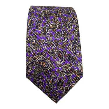 David Donahue DAVID DONAHUE Paisley Silk Tie HMad… - image 1