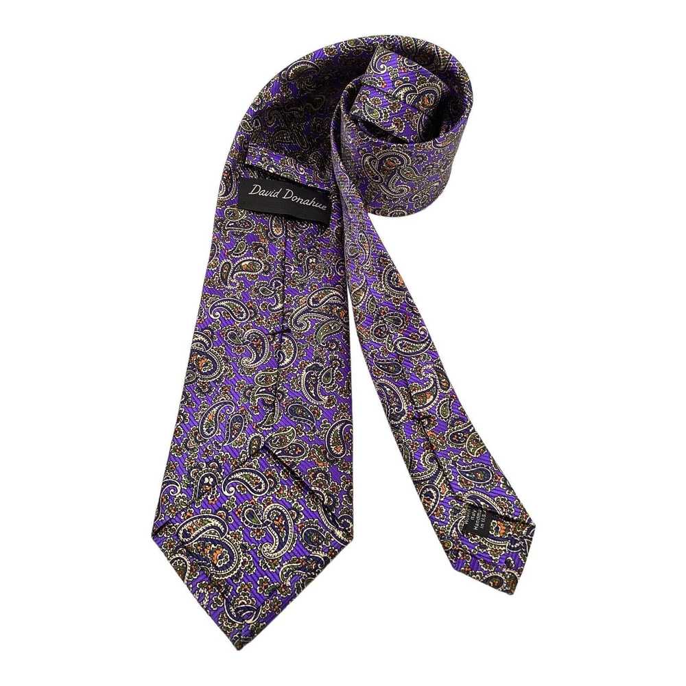 David Donahue DAVID DONAHUE Paisley Silk Tie HMad… - image 2