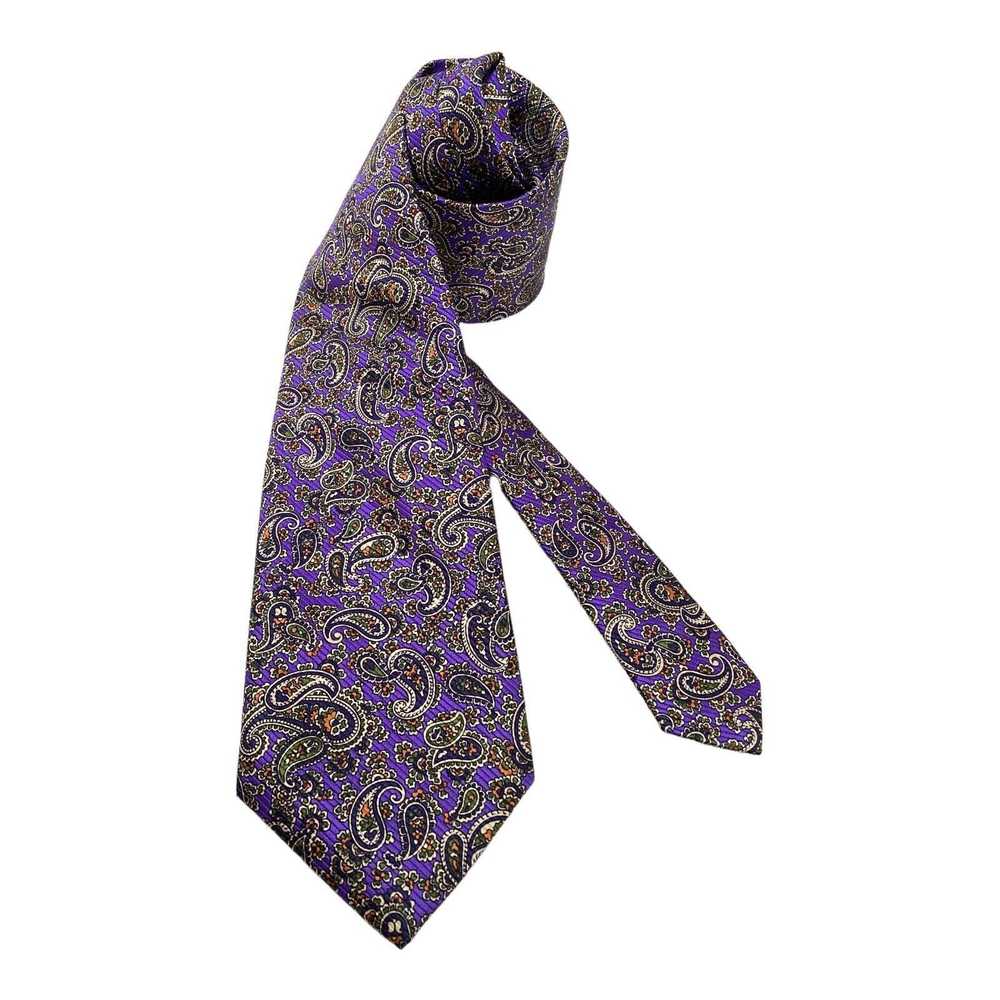 David Donahue DAVID DONAHUE Paisley Silk Tie HMad… - image 3