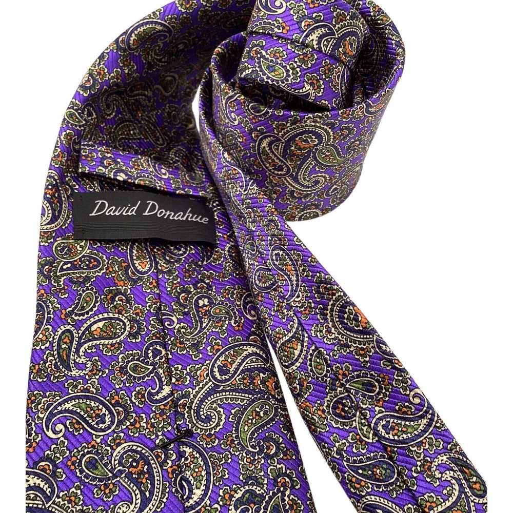 David Donahue DAVID DONAHUE Paisley Silk Tie HMad… - image 4