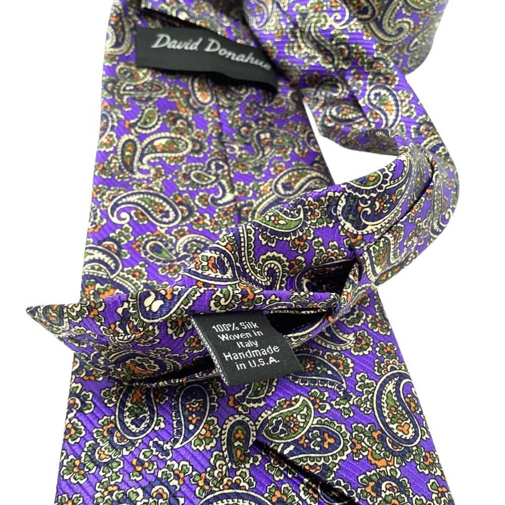 David Donahue DAVID DONAHUE Paisley Silk Tie HMad… - image 5