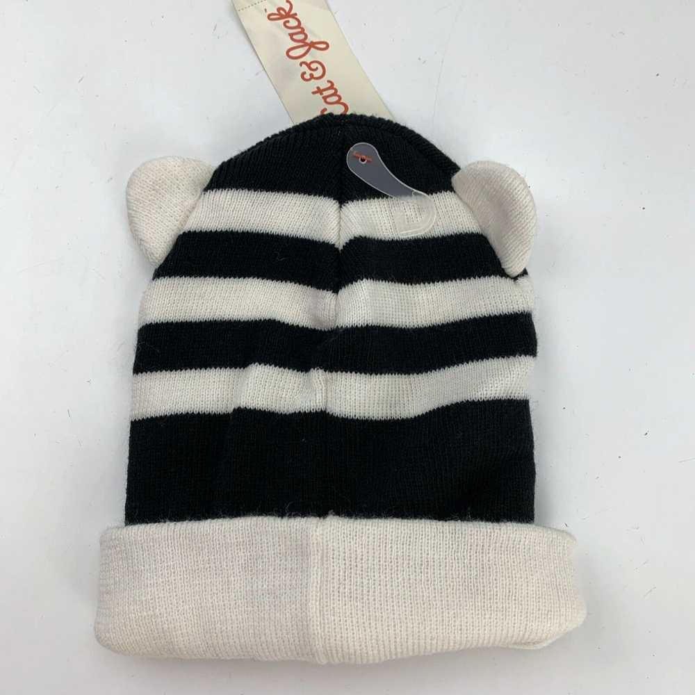 Vintage Cat & Jack Black White Striped Beanie Hat… - image 1