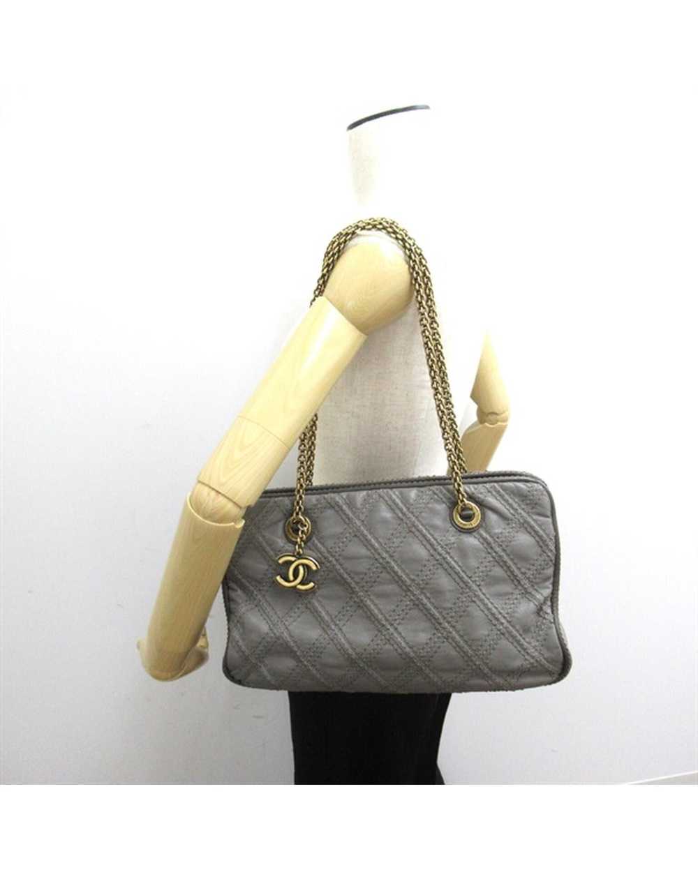 Chanel Quilted Leather Triptych Tote Bag - Grey - image 6