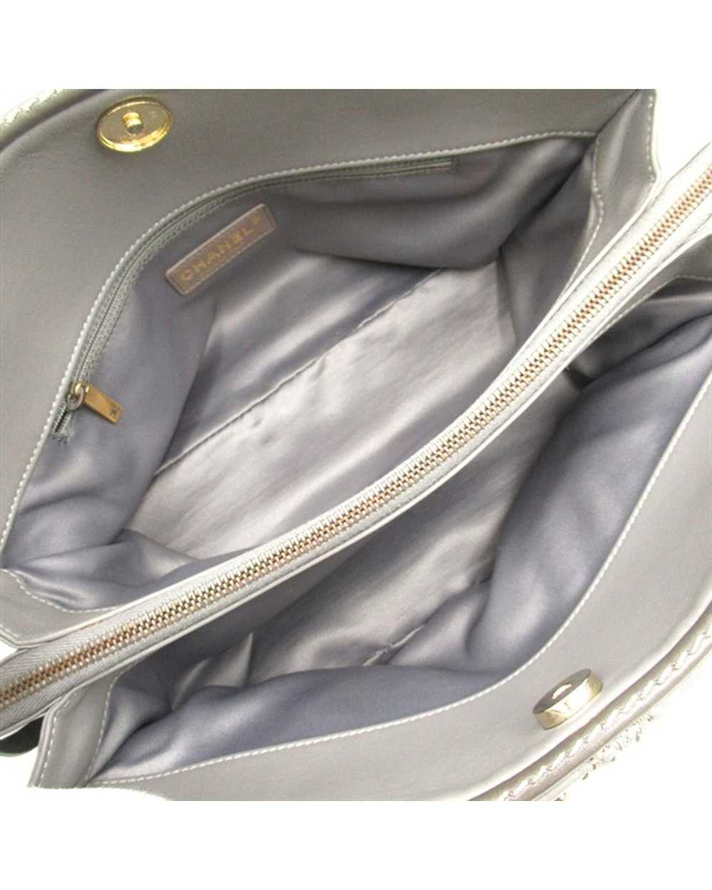 Chanel Quilted Leather Triptych Tote Bag - Grey - image 7