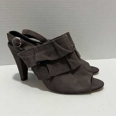 Tibi New York Women's Gray Suede Leather Ruffle H… - image 1