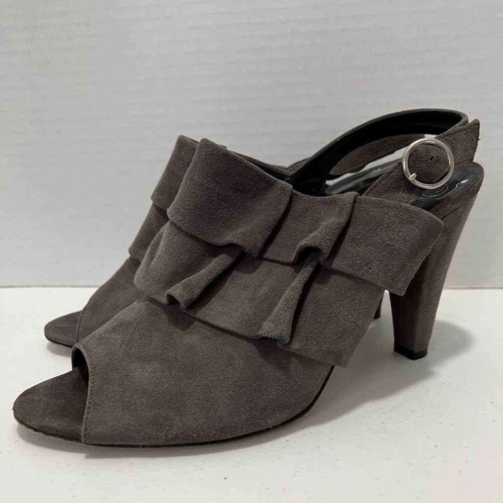 Tibi New York Women's Gray Suede Leather Ruffle H… - image 2
