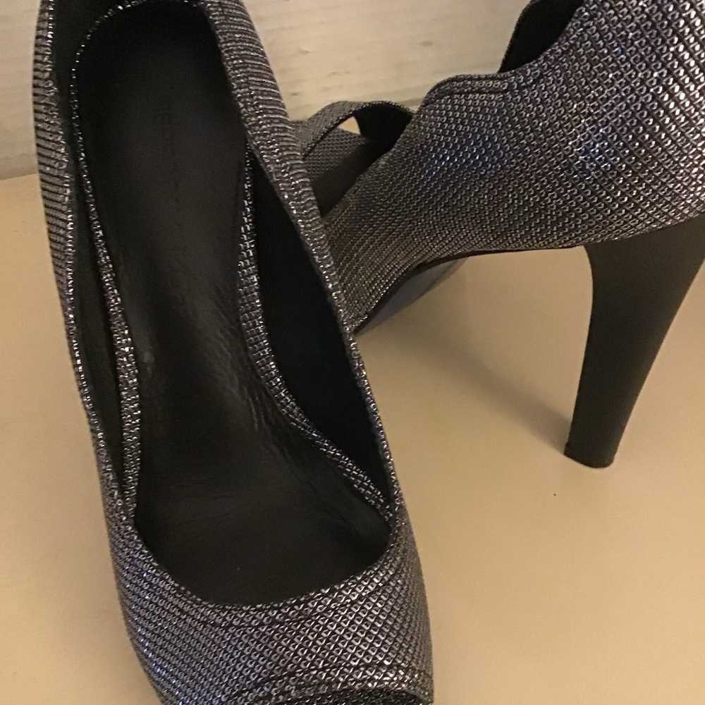 Rebecca Minkoff women silver leather pump heel sh… - image 2
