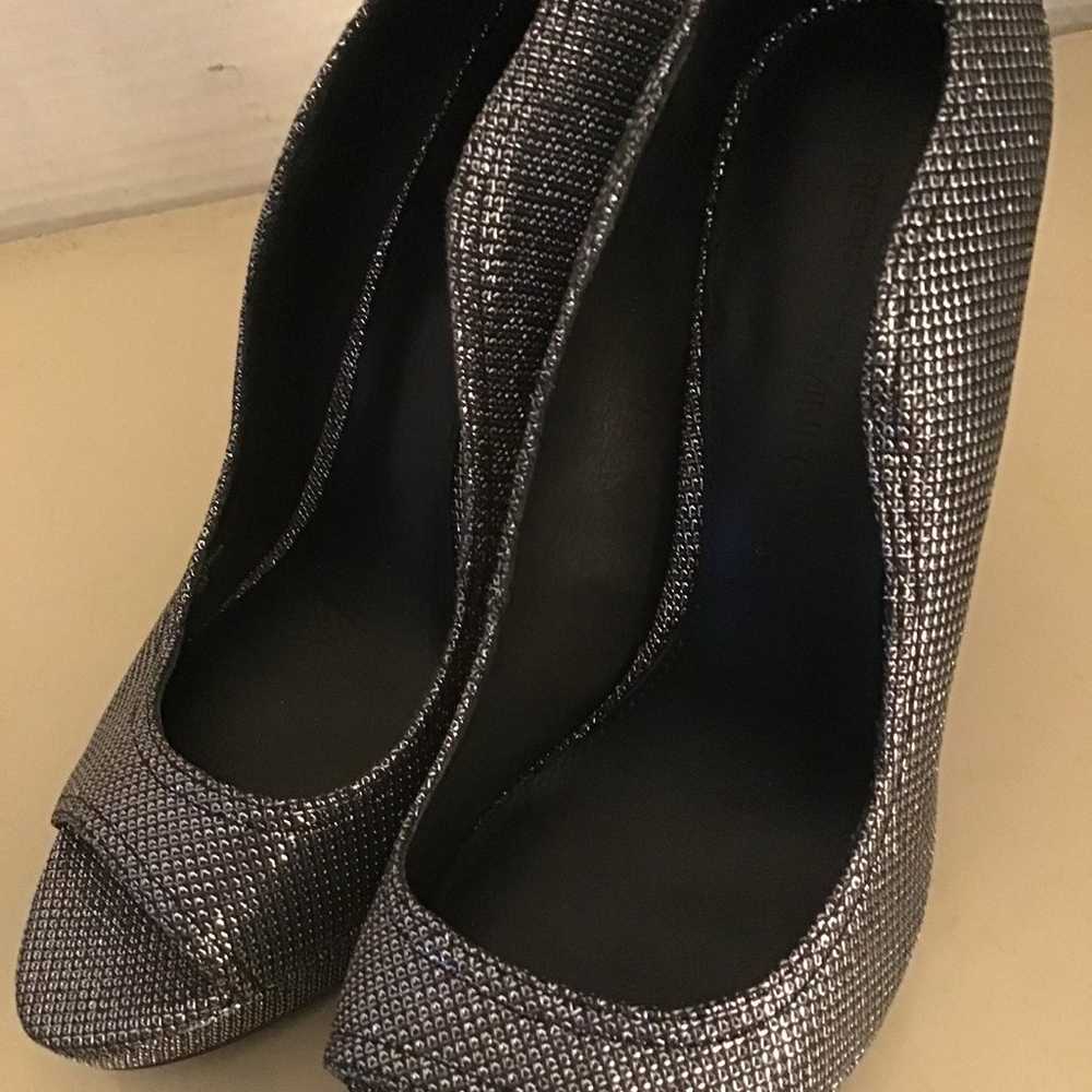 Rebecca Minkoff women silver leather pump heel sh… - image 5