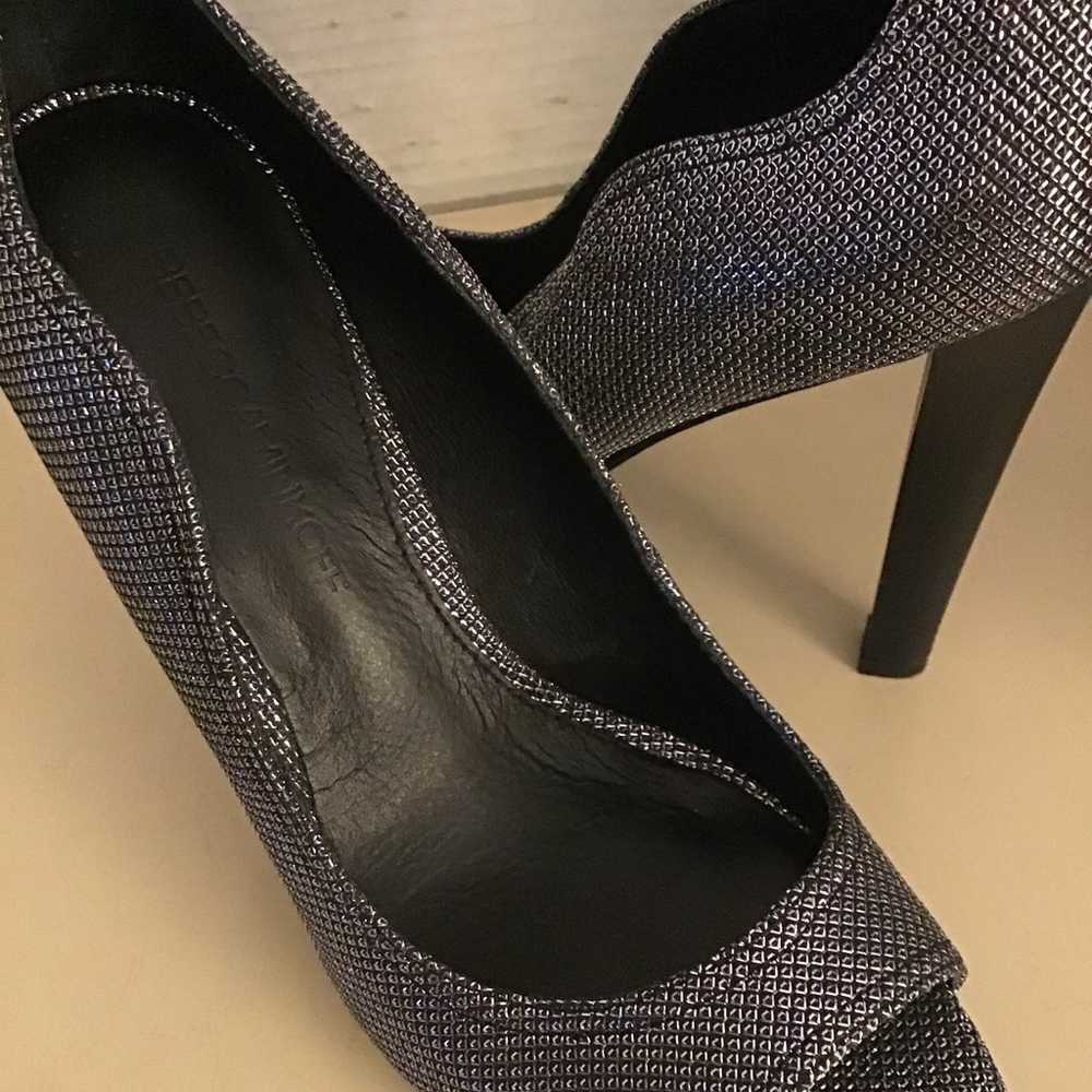 Rebecca Minkoff women silver leather pump heel sh… - image 7