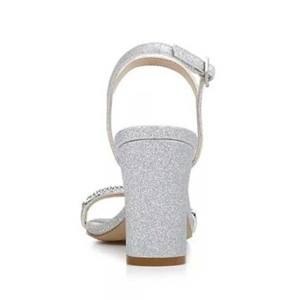Jewel Badgley Mischka Silver Glitter Sandal Heels… - image 3