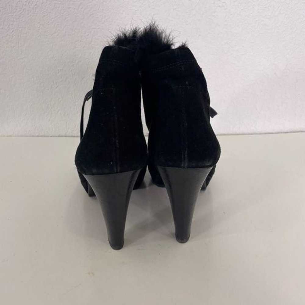 Paul Green Black Leather Suede Fur Lined Lace Up … - image 3