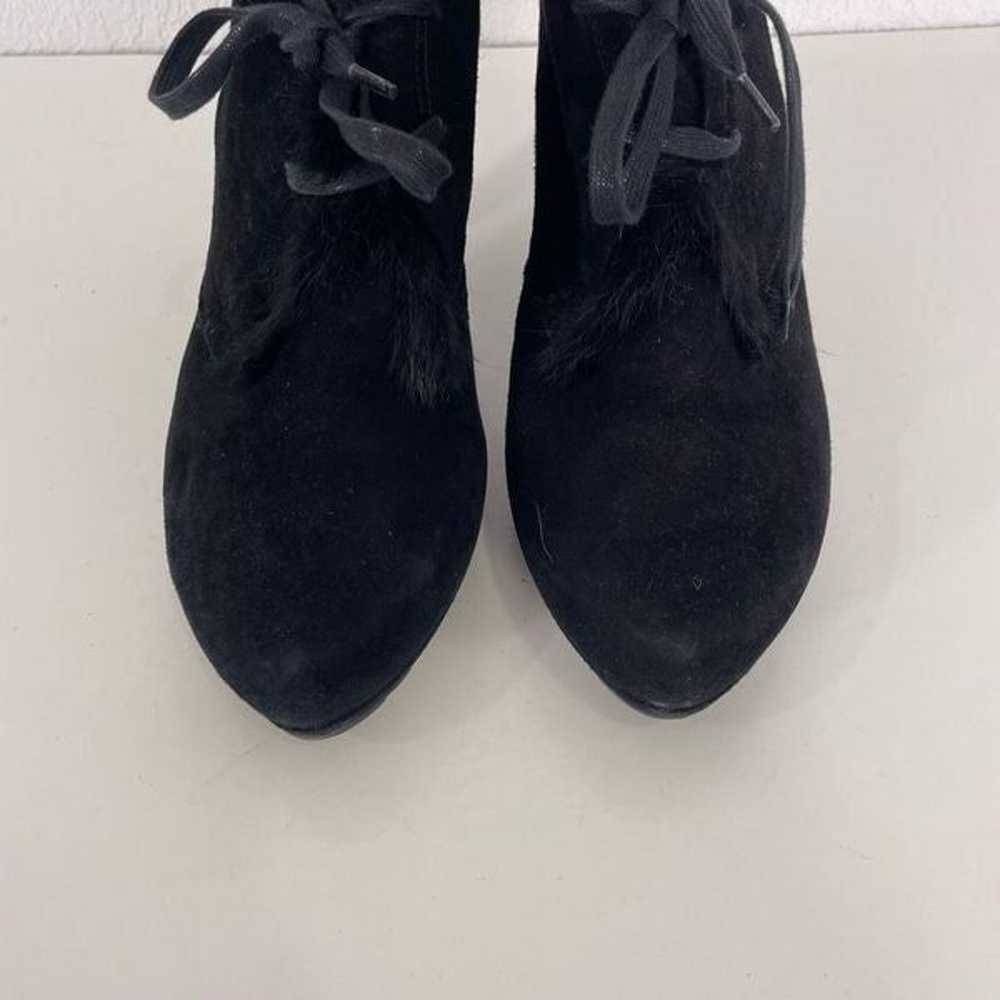 Paul Green Black Leather Suede Fur Lined Lace Up … - image 5