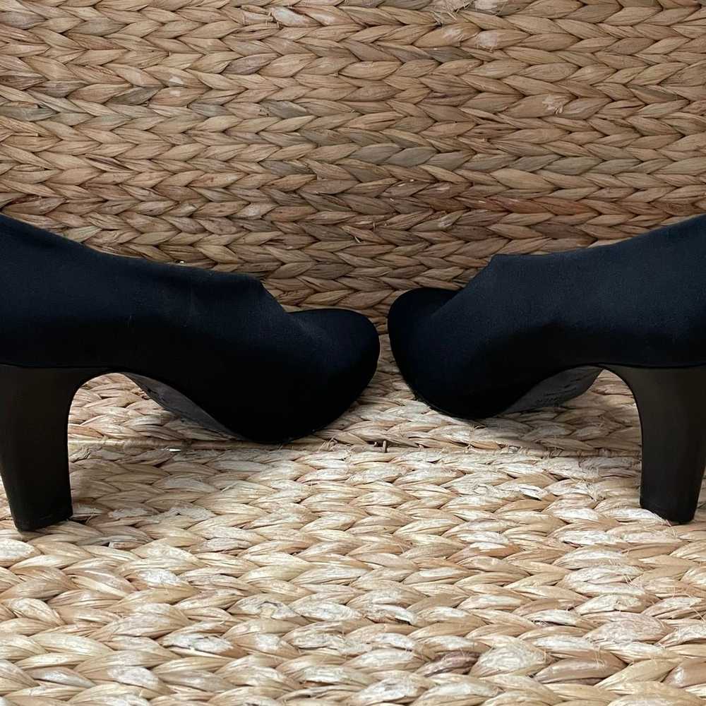 Eileen Fisher Black Bootie Heels Ankle Boot - image 6