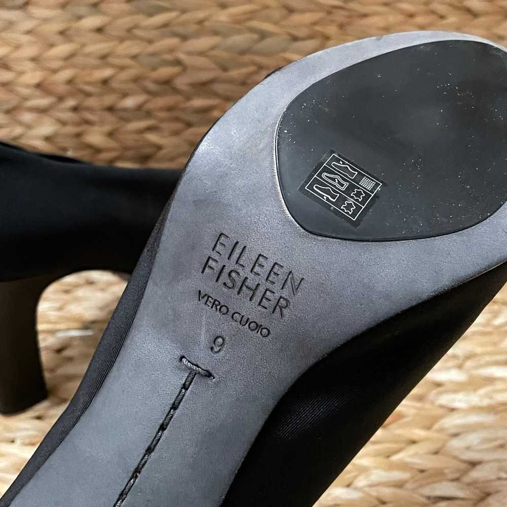 Eileen Fisher Black Bootie Heels Ankle Boot - image 8