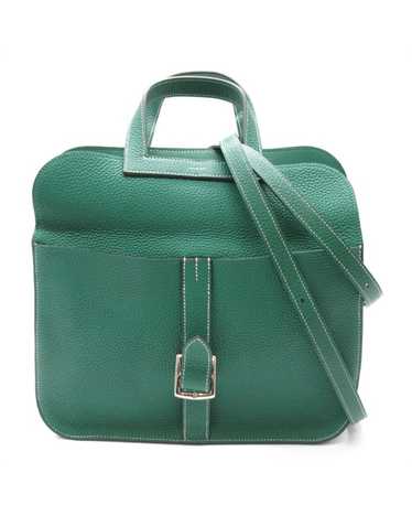 Hermes Green Clemence Halzan 31 Bag in Excellent C