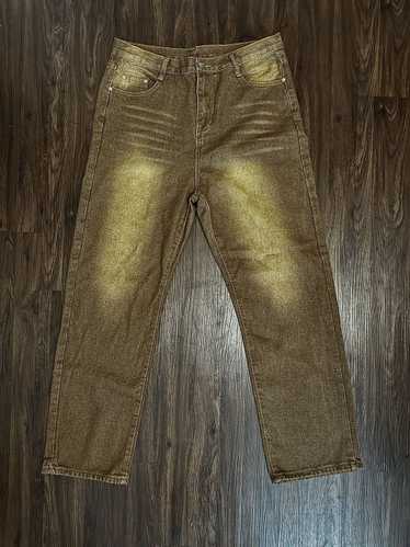 Japanese Brand Vintage Straight Brown Acid Wash Je