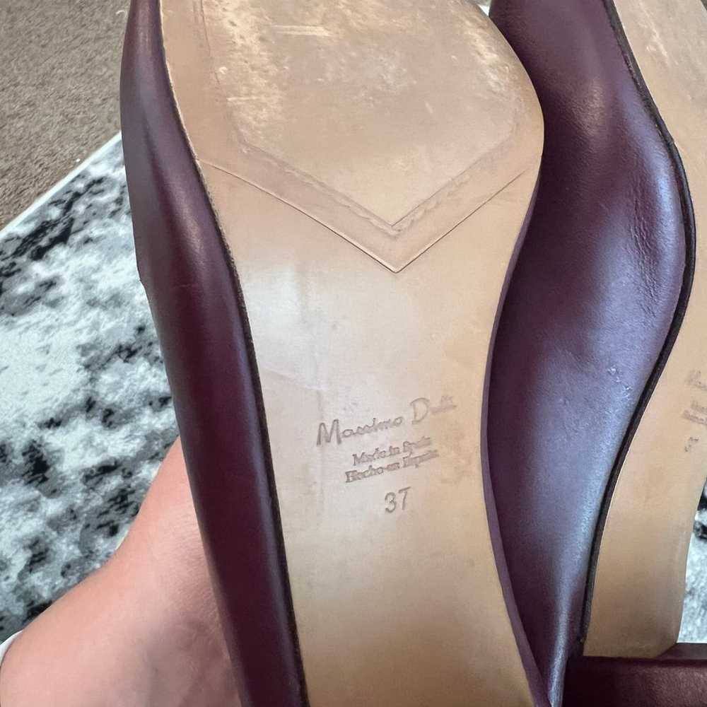 Massimo Dutti Oxblood Leather Block Heels - image 5