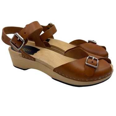 Swedish Hasbeens Platform Leather Sandals Size 38