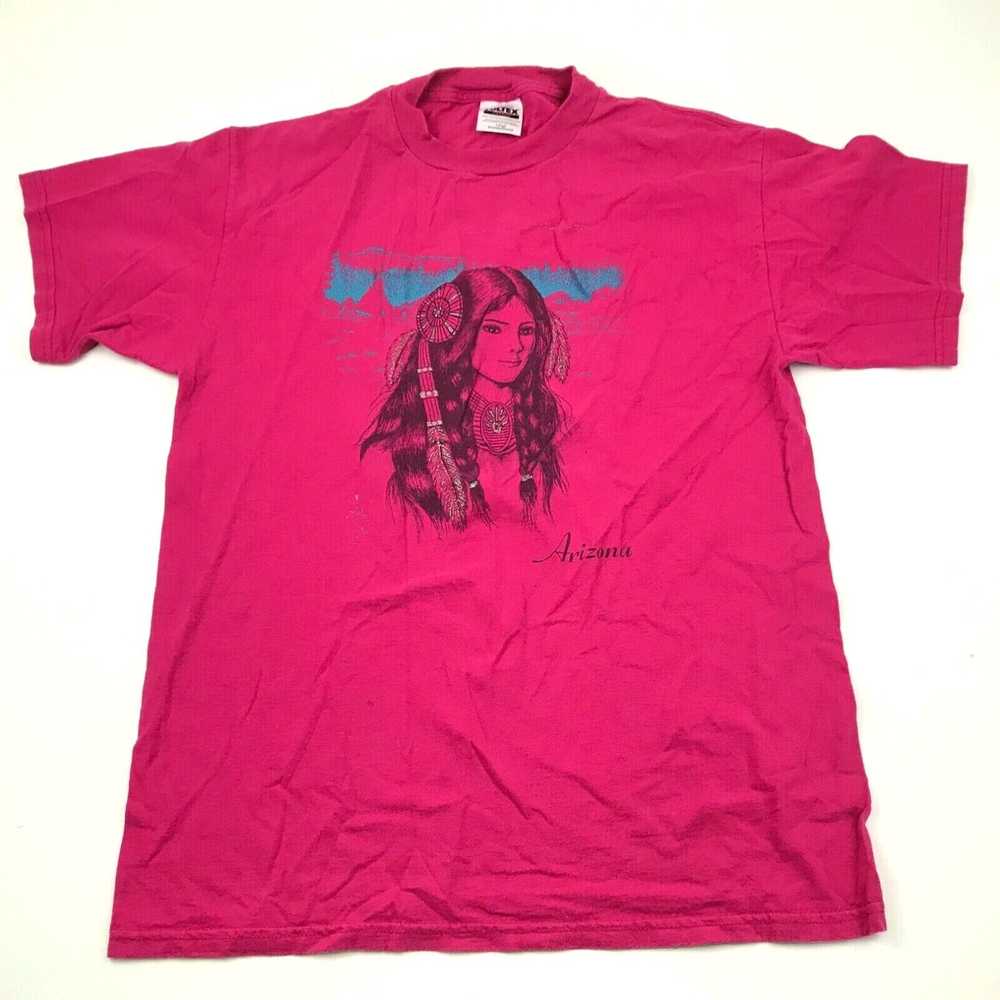Tultex VINTAGE Arizona Shirt Size Large L Pink Te… - image 1