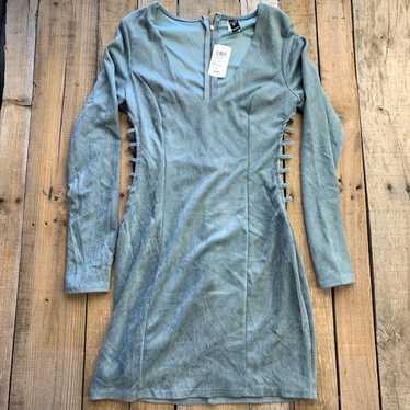 Vintage Windsor Teal Dress Womans Size L V-Neck - image 1