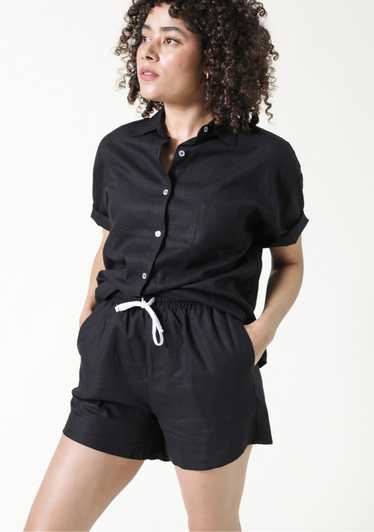Poplinen Rita Linen Shorts - Black - image 1