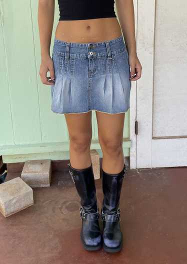 Vintage Vintage pleated denim mini skirt