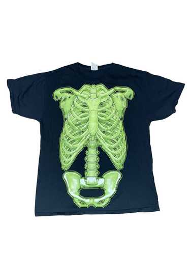 Vintage Skeleton X-Ray ribs VTG Halloween M/L tee