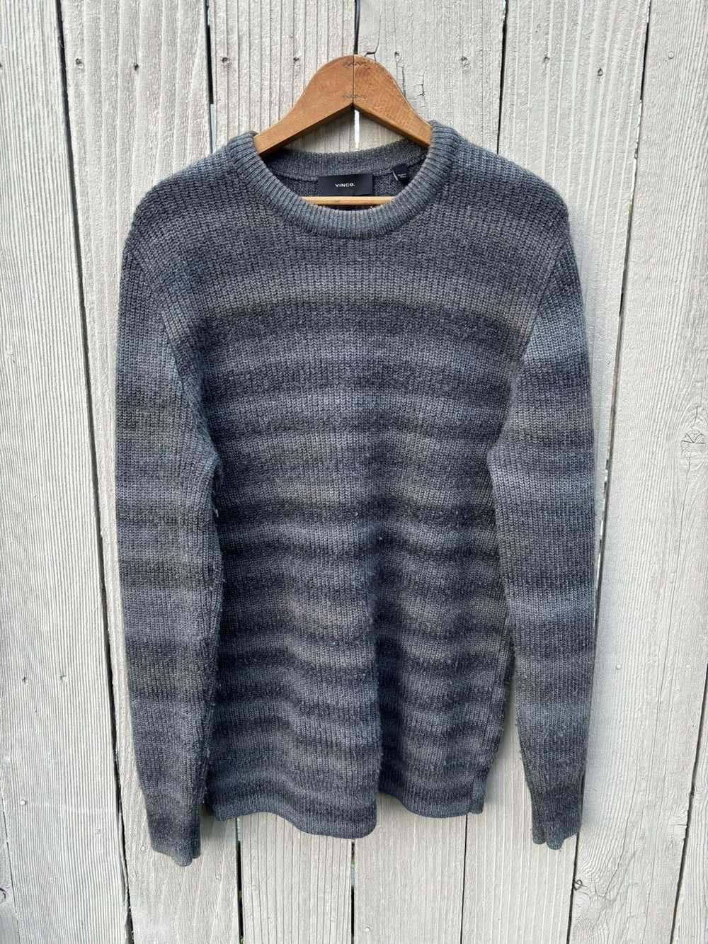 Vince Grey Striped Cashmere Blend Sweater - image 1