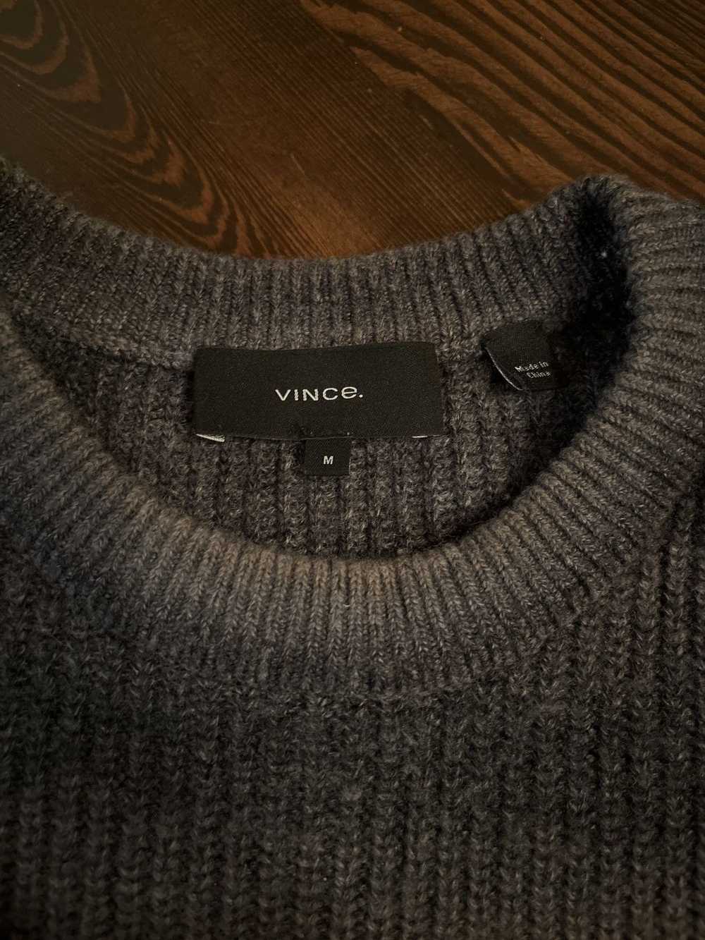Vince Grey Striped Cashmere Blend Sweater - image 3