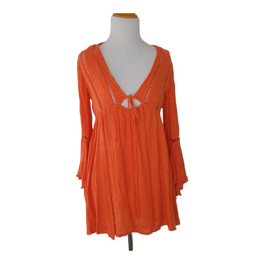 Free People Romeo Mini Dress Orange Bell Sleeves … - image 2