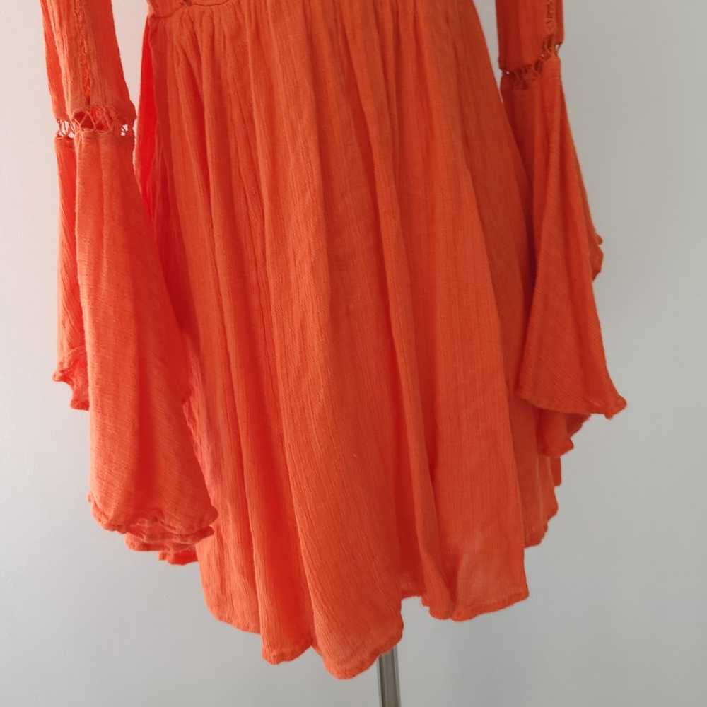 Free People Romeo Mini Dress Orange Bell Sleeves … - image 8