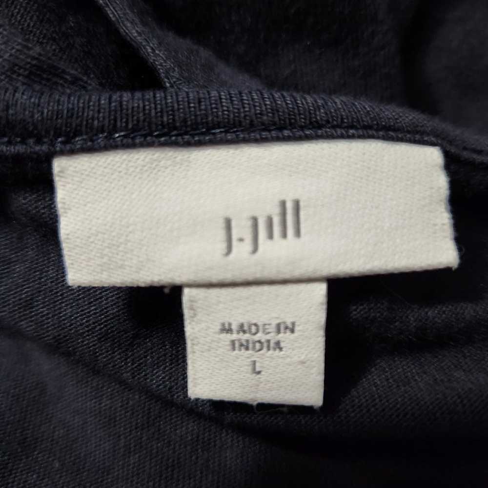 J.jill navy blue midi embroidered short sleeve dr… - image 3