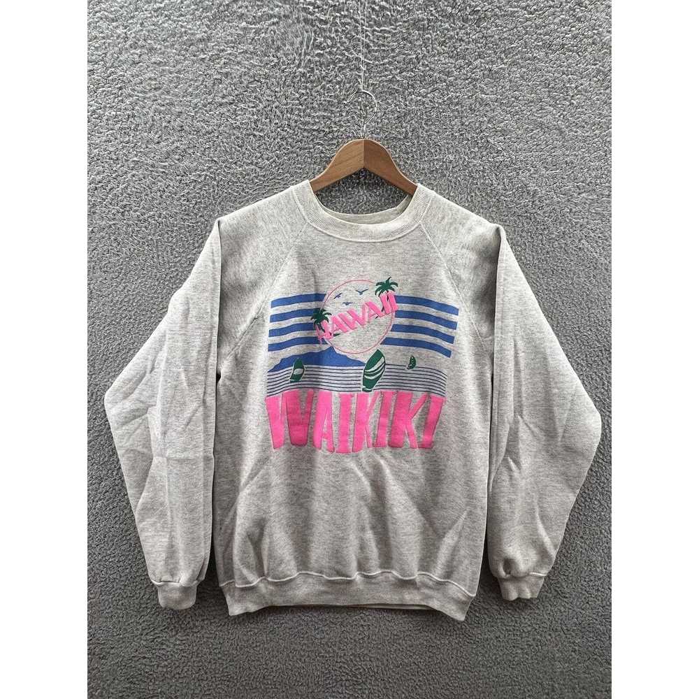 Hanes Hanes Waikiki Hawaii Heather Gray Crewneck … - image 1