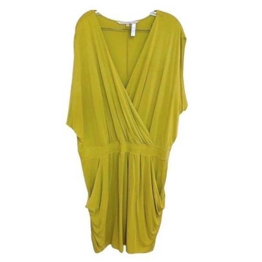 Rachel Roy Blouson Dress Lime Chartreuse Ruched G… - image 1