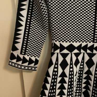Nina Leonard Geometric Sweater Dress