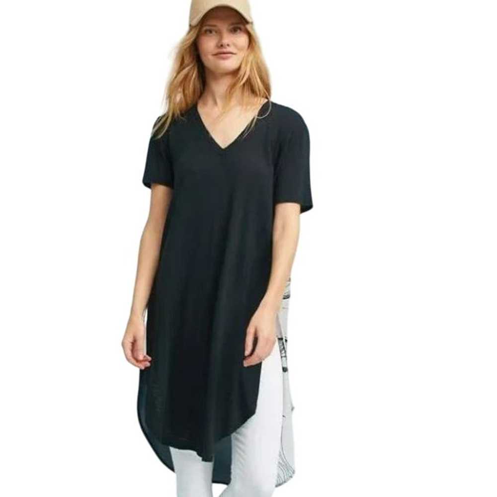 T.LA ANTHROPOLOGIE $98 Woven V-Neck Tunic Dress B… - image 2