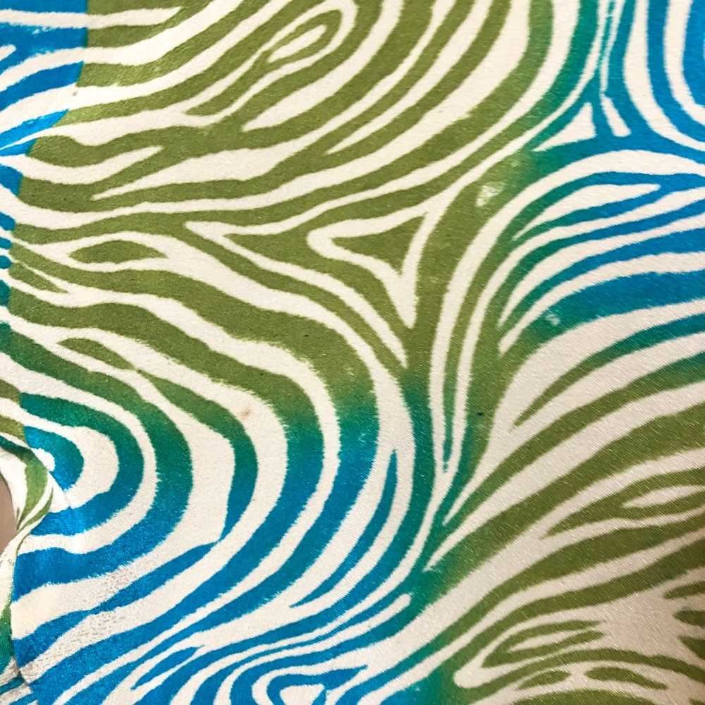 Tolani 100% Silk Mixed Print V Neck Dress Green B… - image 6
