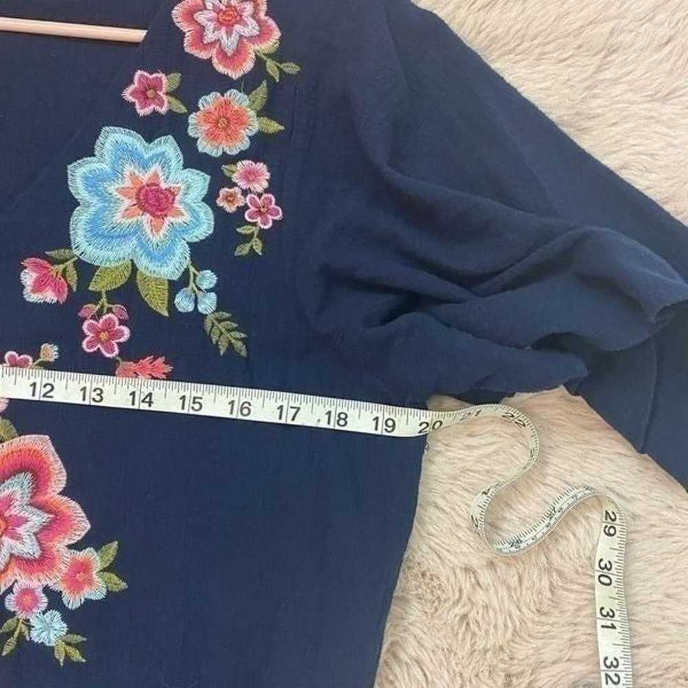 Umgee Embroidered V-neck Ruffled Hem Boho Dress S… - image 9