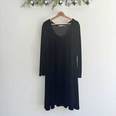 soft surroundings Black Velvet Maxi Dress 2X