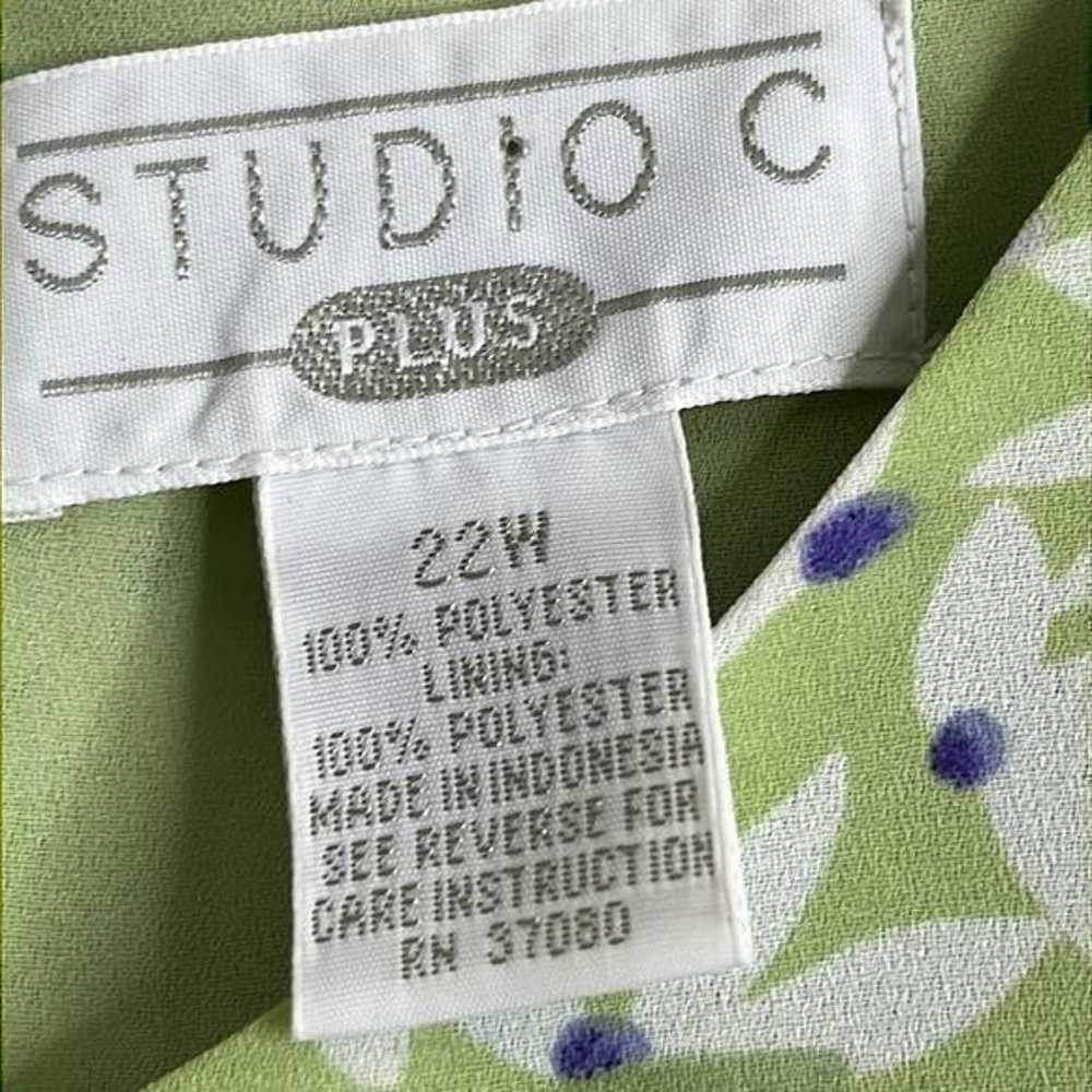 Studio C Womens Maxi Dress Green Zipper Lined 22W… - image 5