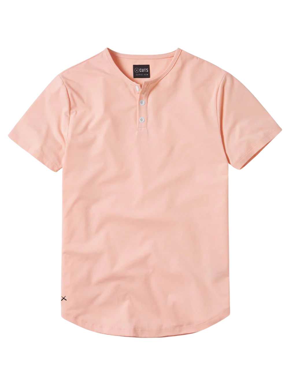 CUTS Peach color Henley curve hem - large - image 1