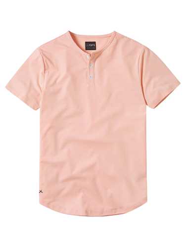 CUTS Peach color Henley curve hem - large