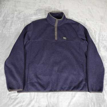 Vintage LL Bean Snap Button Fleece Pullover Sligh… - image 1