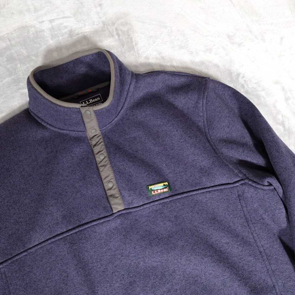 Vintage LL Bean Snap Button Fleece Pullover Sligh… - image 2