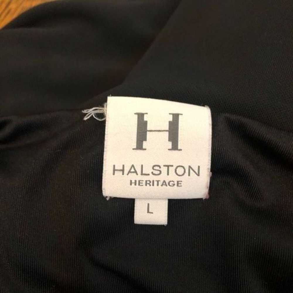 Halston Heritage Black Silky Knit Twist Front Dre… - image 8