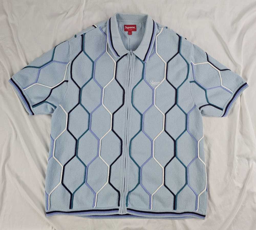 Supreme SUPREME HEX ZIP UP POLO - image 1