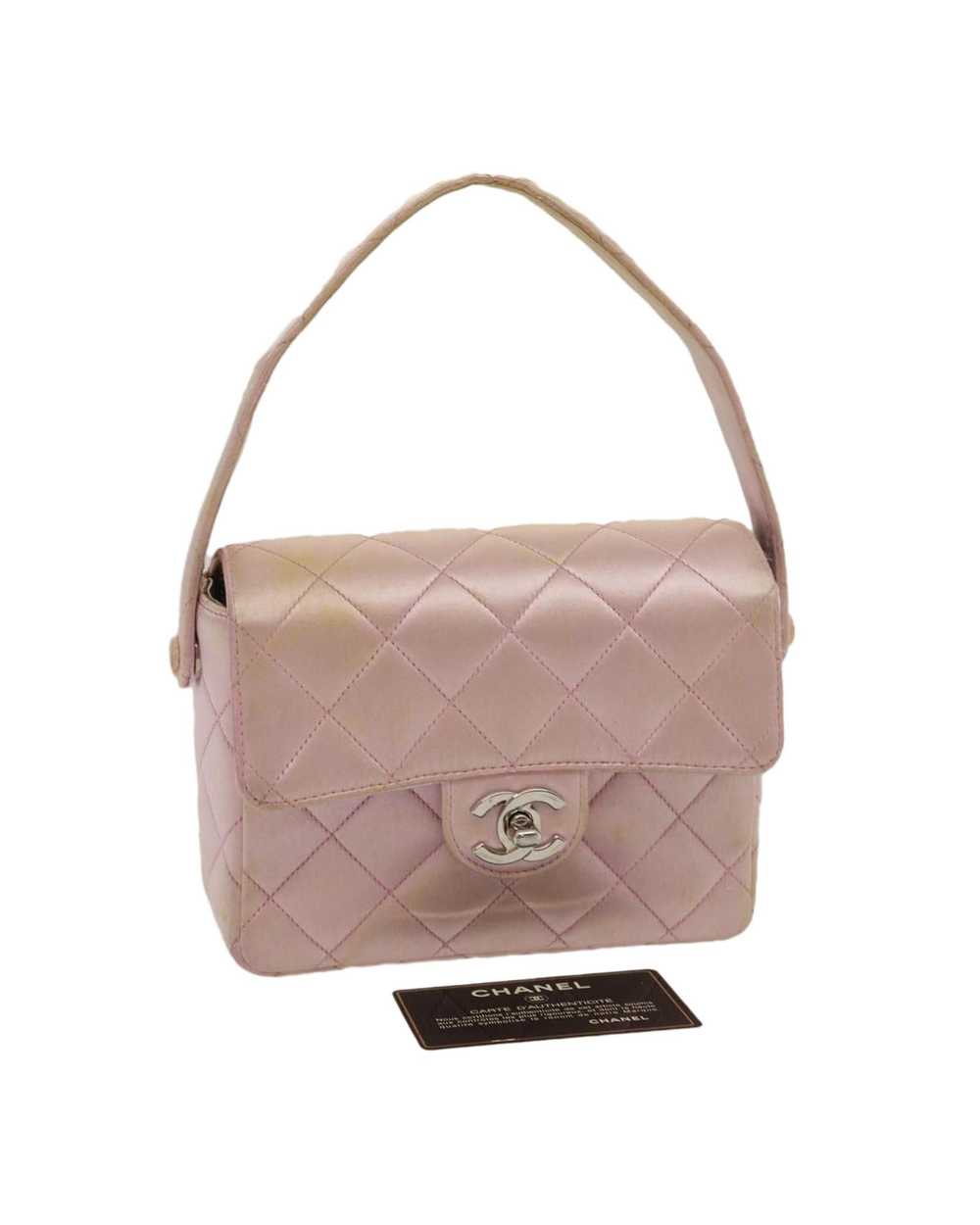 Chanel Matelasse Silk Satin Pink Hand Bag - image 1